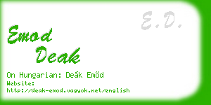 emod deak business card